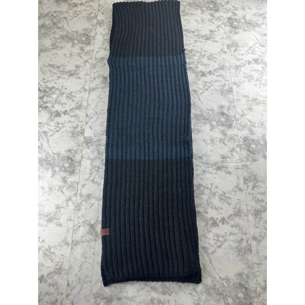 Bickley & Mitchel unisex Basic Rib Scarf, Twist, ONE Size Blue & dark blue